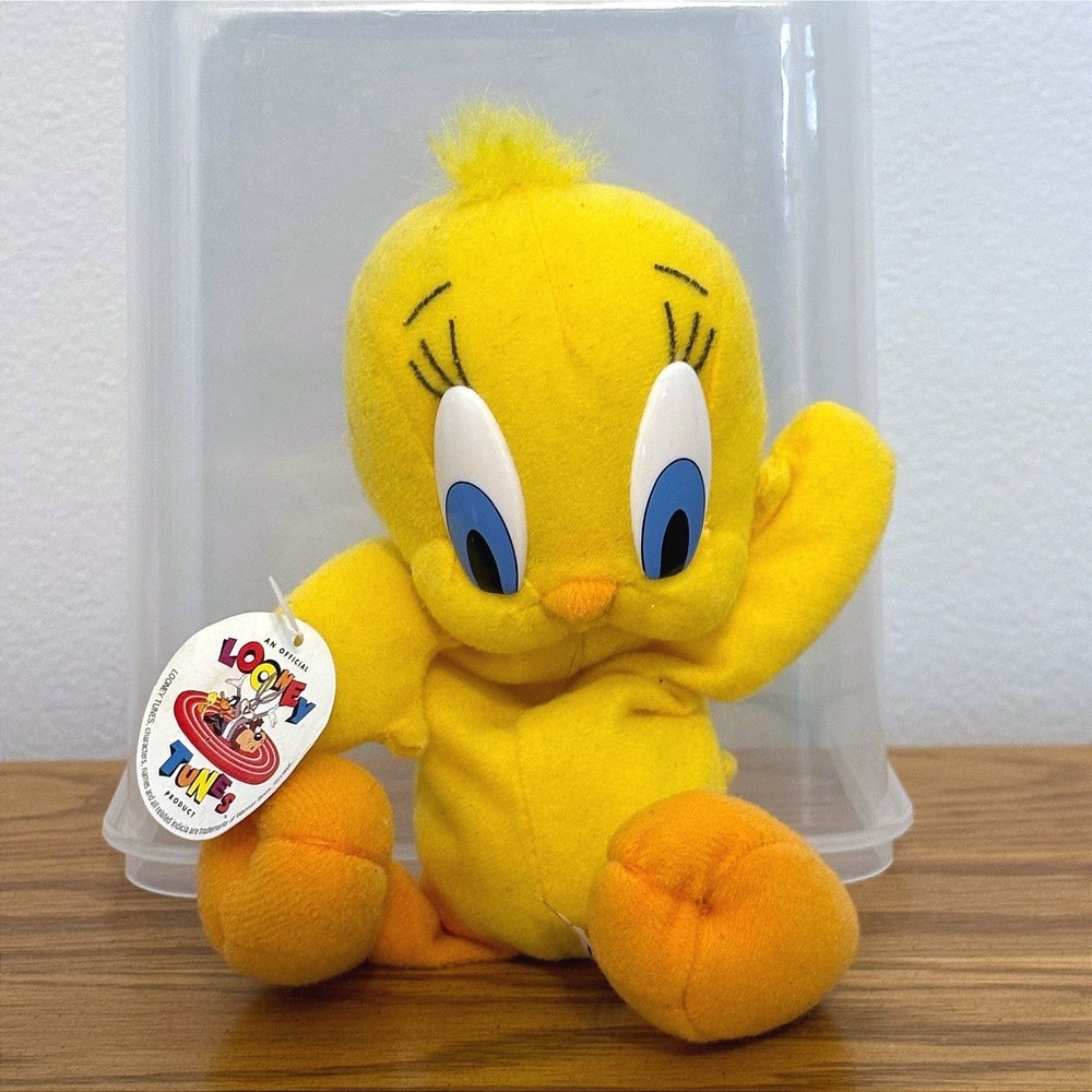 Vintage 1996 Looney Tunes Tweety Bird Plush‎ Play-By-Play Yellow Stuffed Toy NWT